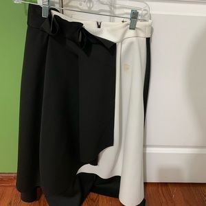 Black and white elegant midi dress for occasion